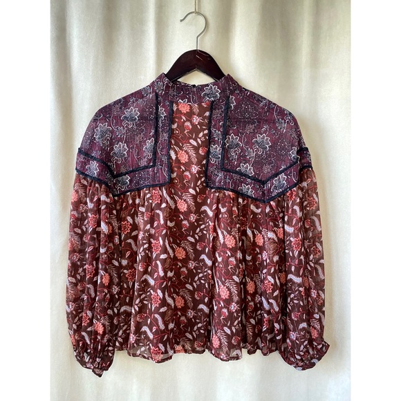 Zara Boho Cropped Blouse - Picture 2 of 6